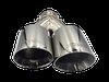 TY-AW4l-63 Twin 4 in. Round Angle Cut Dual Wall Exhaust Tip for Left Hand Side [Polished 304 Stainless Steel] - image 3