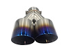 TY-AW4l-63(BLUE) Twin 4 in. Round Angle Cut Left Side Exhaust Tip Burnt Blue [304 Stainless Steel] - image 1