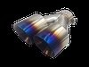 TY-AW4l-63(BLUE) Twin 4 in. Round Angle Cut Left Side Exhaust Tip Burnt Blue [304 Stainless Steel] - image 3
