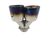 TY-AW4R-63(BLUE) Twin 4 in. Round Angle Cut Right Side Exhaust Tip Burnt Blue [304 Stainless Steel] - image 1