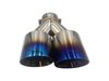 TY-AW4R-76(BLUE) Twin 4 in. Round Angle Cut Right Side Exhaust Tip Burnt Blue [304 Stainless Steel] - image 2