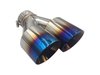 TY-AW4R-76(BLUE) Twin 4 in. Round Angle Cut Right Side Exhaust Tip Burnt Blue [304 Stainless Steel] - image 4