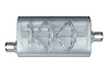 Street-Series Street Flow Muffler, 3-Chamber Inlet/Outlet: 2.250 in., Offset In/Center Out [Satin Finish] - image 1