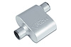 Street-Series Street Flow Muffler, 1-Chamber Inlet/Outlet: 2.500 in./2.250 in., Offset In/Dual Out [Satin Finish] - image 1