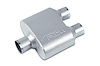 Street-Series Street Flow Muffler, 1-Chamber Inlet/Outlet: 2.500 in./2.250 in., Center In/Dual Out [Satin Finish]
