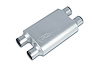 Street-Series Street Flow Muffler, 2-Chamber Inlet/Outlet: 2.500 in. Dual In/Dual Out [Satin Finish] - image 1