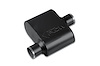 Street-Series Street Flow Muffler, 1-Chamber, Inlet/Outlet: 2.250 in./2.250 in., Offset In/Center Out [Black Powder-Coat Finish]