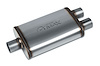 Street-Series Street Max Muffler, Straight-Through, Inlet/Outlet: 2.250 in., Center In/Dual Out [Natural Finish]