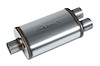 Street-Series Street Max Muffler, Straight-Through, Inlet/Outlet: 2.500 in., Center In/Dual Out [Natural Finish]