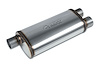 Street-Series Street Max Muffler, Straight-Through, Inlet/Outlet: 3 in./2.500 in., Offset In/Dual Out [Natural Finish]