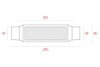 TR-Series Resonator Muffler, Inlet/Outlet: 2.500 in., Overall Length: 13.500 in. [Mirror Polished Finish] - image 2