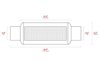 TR-Series Resonator Muffler, Inlet/Outlet: 3 in., Overall Length: 16 in. [Mirror Polished Finish] - image 2