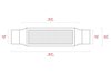 TR-Series Resonator Muffler, Inlet/Outlet: 3 in., Overall Length: 16 in. [Mirror Polished Finish] - image 2