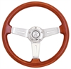 Woody's III Steering Wheel Mahogany and Chrome - image 1