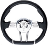 D-Shaped Steering Wheel Black Leather Wrap - image 1