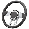 Waterfall Steering Wheel Slate Gray Leather Wrap - image 1