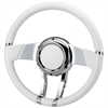 Waterfall Steering Wheel White Leather Wrap - image 1