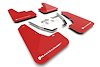 MF106URRDWH Mud Flap Kit Fits Select Subaru Crosstrek Lift/AT - Red Mud Flap/White Logo