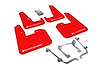 MF15URRDWH Mud Flap Kit for 2011-2014 Subaru WRX Hatchback / 2008-2014 Subaru STI Hatchback - Red Mud Flap/White Logo - image 1