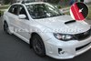 MF19URRDWH Mud Flap Kit for 2011-2014 Subaru STI Sedan / 2011-2014 Subaru WRX Sedan - Red Mud Flap/White Logo - image 2
