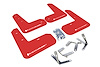 MF23URRDWH Mud Flap Kit for 2013-2016 Toyota FR-S / 2013-2019 Subaru BRZ - Red Mud Flap/White Logo - image 1