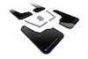 MF50URBLKBL Mud Flap Kit for 2016-2020 Honda Civic Sedan, Coupe - Blue Logo - image 1