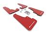 MF55URRDWH Mud Flap Kit for 2016-22 Dodge Durango GT/RT/SRT/SXT - Red Mud Flap/White Logo - image 1
