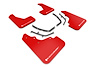 MF61URRDWH Mud Flap Kit Fits Select Mazda 3 Hatchback - Red Mud Flap/White Logo - image 1