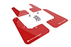 MF76URRDWH Mud Flap Kit Fits Select Subaru Outback Wilderness - Red Mud Flap/White Logo - image 1