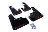 MF8URBLKRD Mud Flap Kit for 2007-2017 Mitsubishi Lancer DE/ES/GTS/SE/Ralliart Sedan - Red Logo - image 1
