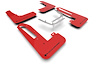 MF97URRDBLK Mud Flap Kit Fits Select Honda Civic Type R - Red Mud Flap/Black Logo - image 1