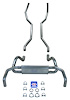 23015S 1967-1969 Camaro 2-1/2 in. Exhaust System w/ Big Block 2-1/2 in. Cast Iron Manifolds, 304 Stainless Steel - image 1
