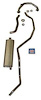 73006S 1960-64 Chevrolet 8-cyl 283 Single Exhaust System, 304 Stainless Steel - image 1