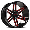 363-20050GBMR-25 363 Series Wheel [Size: 20" x 10"] Gloss Black Milled Spoke w/ Red Tint Finish - image 1