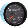 Vision Black 30 PSI Mechanical Boost Gauge with Tubing Kit and US Thread Adapters 12V - image 1