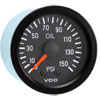 Vision Black 150 PSI Mechanical Oil Pressure Gauge with Tubing Kit and Metric Thread Adapters 12V - image 1