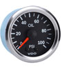 Vision Chrome 100 PSI Mechanical Oil Pressure Gauge with Tubing Kit and Metric Thread Adapters 12V - image 1