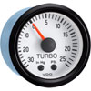 Cockpit White 30 HG-25 PSI Mechanical Turbo Gauge with Tubing Kit and US Thread Adapters - image 1