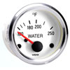 Cockpit White / Chrome 250 F Water Temperature Gauge Use with VDO Sender - image 1