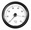 Cockpit White 3-1/8" Tachometer 7000 RPM - image 1