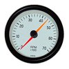 Cockpit White 3-3/8" Tachometer 7000 RPM - image 1