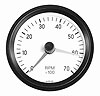 Cockpit White 3-1/8" Tachometer 7000 RPM - image 1