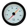 Cockpit White 3-3/8" Tachometer 7000 RPM - image 1