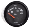 Vision Black 150 PSI Oil Pressure Gauge with VDO Sender and Metric Thread Adapters 12V - image 1