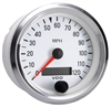 Cockpit White / Chrome 120MPH 3 3/8 Electronic Speedometer with Autocalibration - image 1