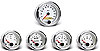 Cockpit White & Chrome Instrument Kit 5 Gauge Kit w/GM Transmission Sender - image 1
