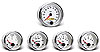 Cockpit White & Chrome Instrument Kit 5 Gauge Kit w/Ford Transmission Sender - image 1
