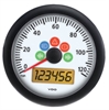 Viewline Ivory 120mph 3 3/8 85mm Electronic Speedometer with Warning Lights / Autocalibration 12/24 - image 1
