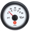 Viewline Ivory 80 PSI Oil Pressure Gauge 12/24V with VDO Sender and Metric Thread Adapters - image 1