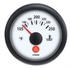 Viewline Ivory 250 F Water Temperature Gauge 12/24V with VDO Sender and Metric Thread Adapters - image 1
